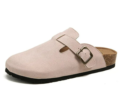 Unisex Suede Cork Boston Clogs Slip-on Mules