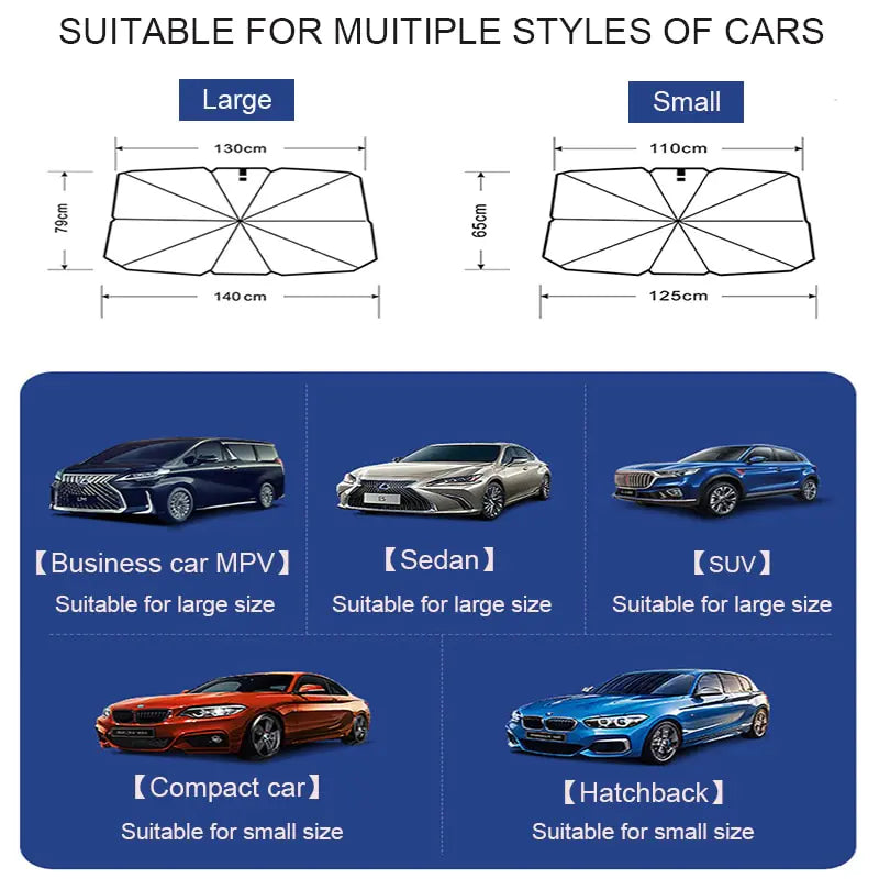 Car Sunshade Umbrella Style Front Glass Sunscreen Heat Insulation